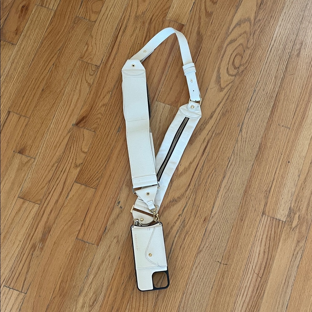 Bandolier iPhone 12 or 12 pro case and strap accessories. Off white